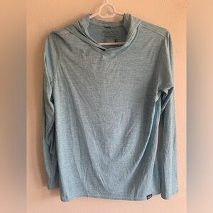Patagonia Women’s Active wear Hoodie Capilene Cool Daily Light Blue UPF 50+ M